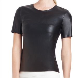 BCBG Tulum faux leather shirt